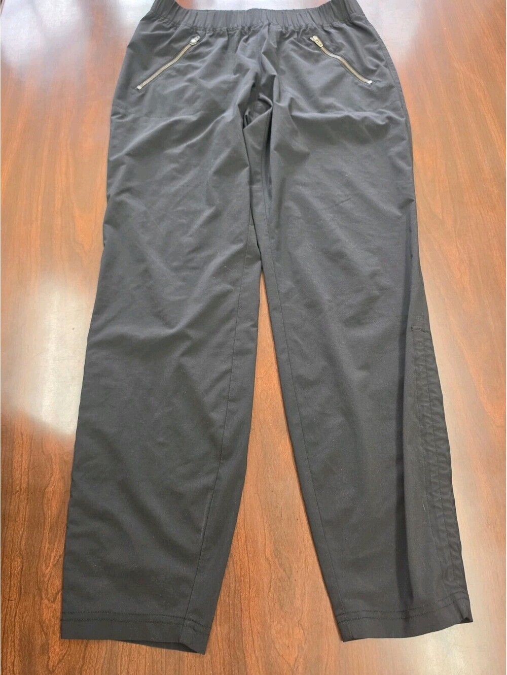 Athleta Black Stretch Jogger Pants Womens Size 4 Zip Pocket Athletic Travel